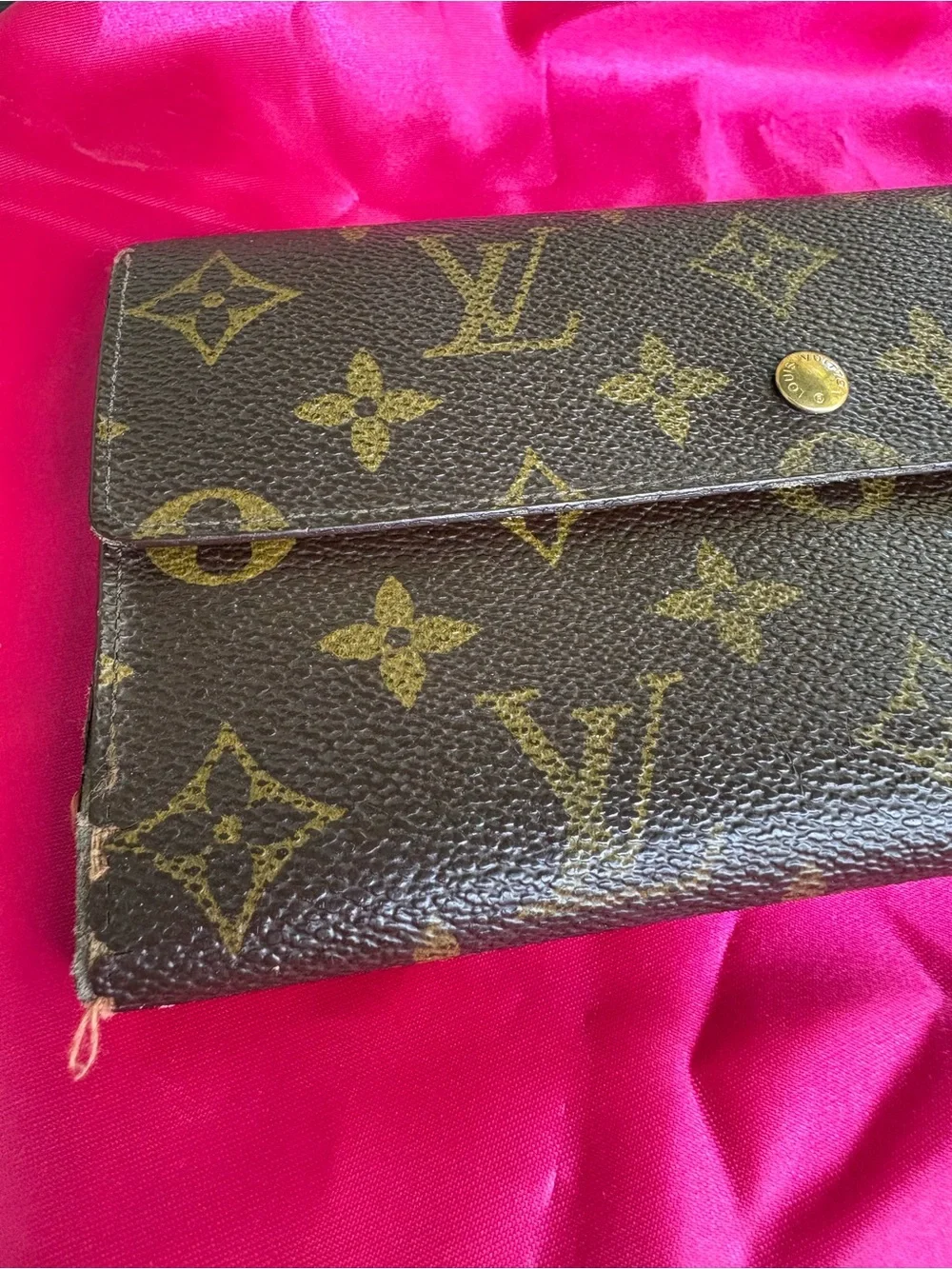 Louis Vuitton Monogram Canvas Wallet in Brown and Gold